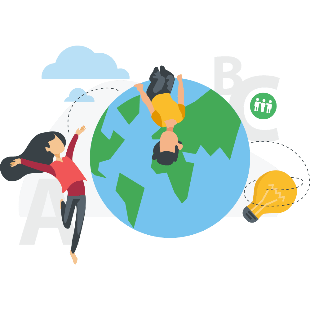 Illustration de la planète et de jeunes enfants
